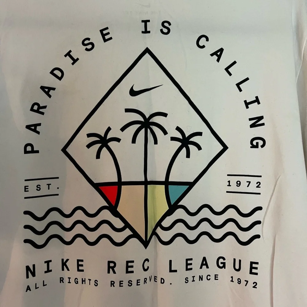 Nike White Long Sleeve Tee with Palm Logo - Picture 7 of 8